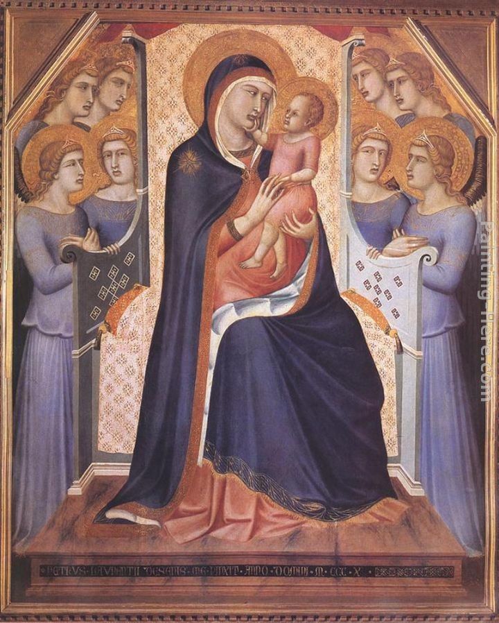 Pietro Lorenzetti Madonna Enthroned with Angels